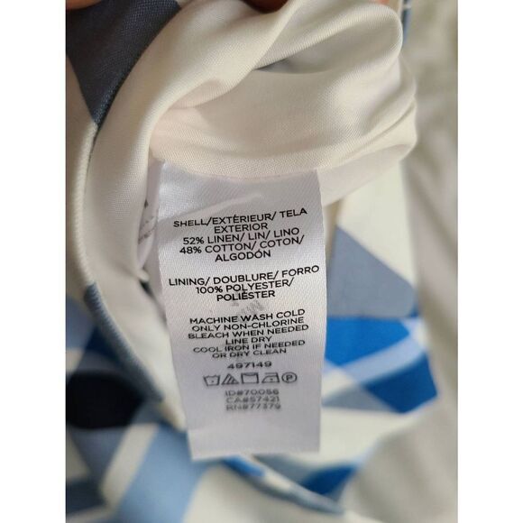 Ann Taylor Pencil Skirt Women's Size‎ 2 Multicolor Plaid Zipper Linen Blend - Picture 6 of 6